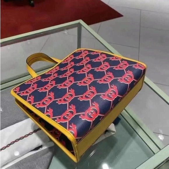 Stylish Yellow and Red Patterned Tote Bag